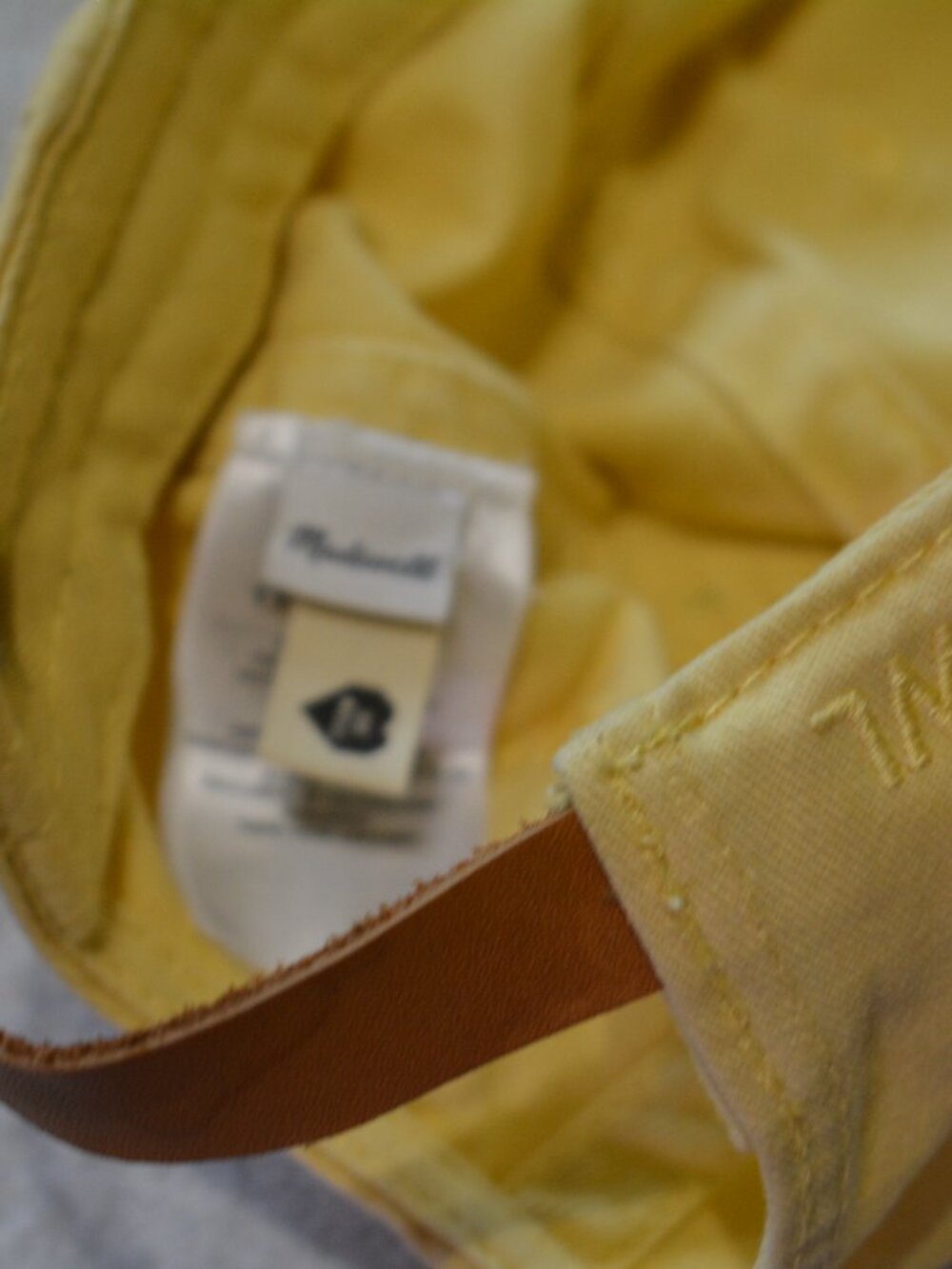 Madewell Yellow Cotton Baseball Hat – Adjustable Strap - Picture 4 of 8